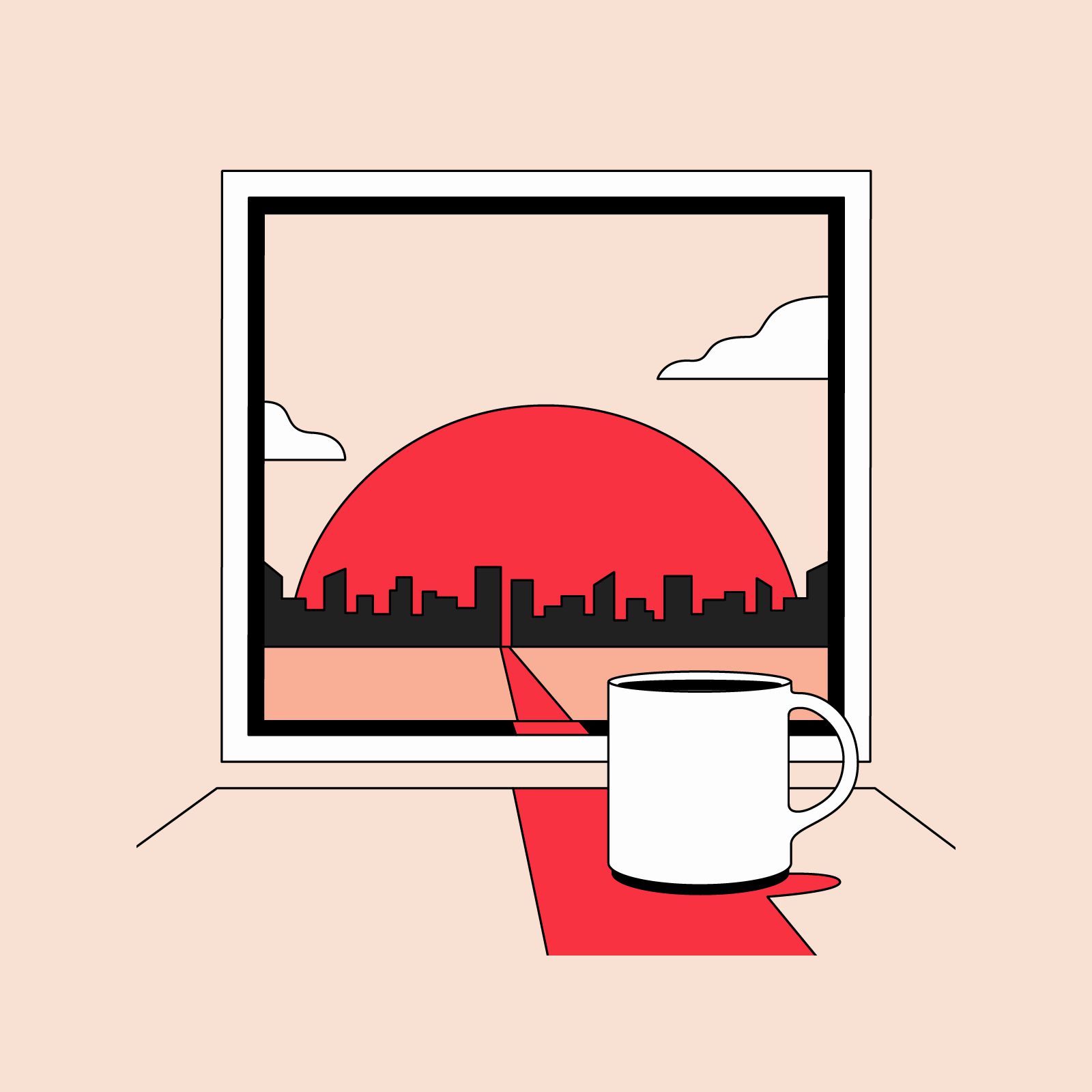 Podcast NRC vandaag, logo van Seb Agresti